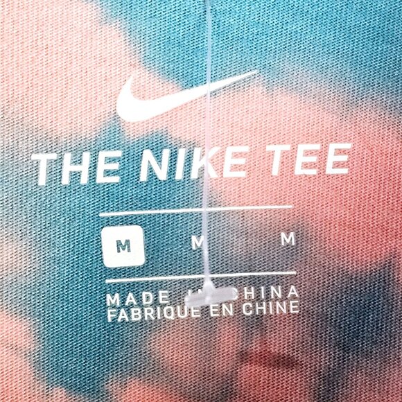 The Nike Tee, Tye Dye, Pink Blue Yellow, Digi Print Swoosh, Sz M - Picture 8 of 9